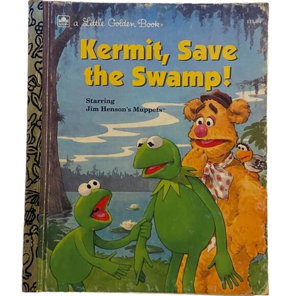 Little Golden Book Kermit Save The Swamp Jim Henson Muppet 1992 Hardcover - Picture 1 of 11